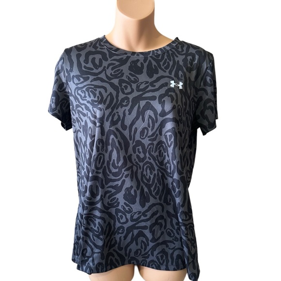 Under Armour Tops - Under Armour Women's Black and Dark Gray Animal Print Short Sleeve Tee